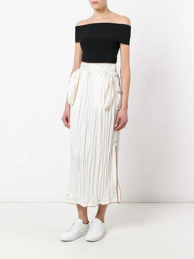 Shop Loewe Pleated Midi Skirt