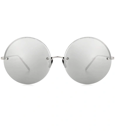 Linda Farrow Round Sunglasses In Silver