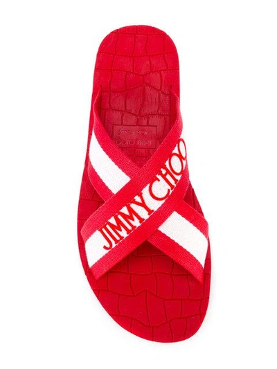 Shop Jimmy Choo Clive Flip Flops - Red