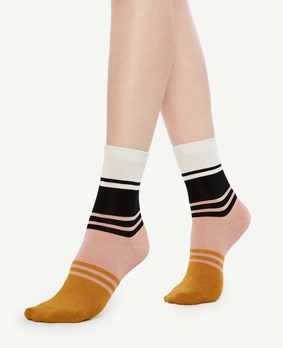 Ann Taylor Colorblock Trouser Socks In Paloma
