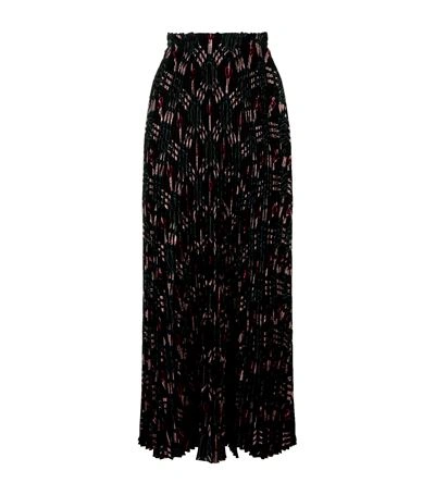 Shop Valentino Pleated Silk Midi Skirt