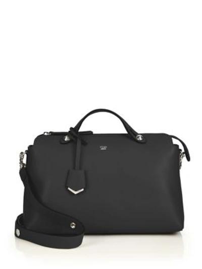 Fendi By The Way Large Leather Satchel In Black