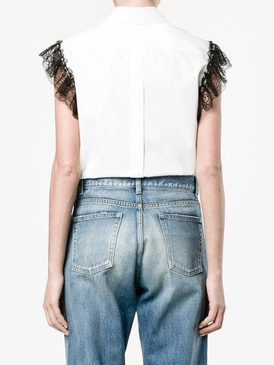 Shop Dolce & Gabbana Sleeveless Embroidered Shirt In White