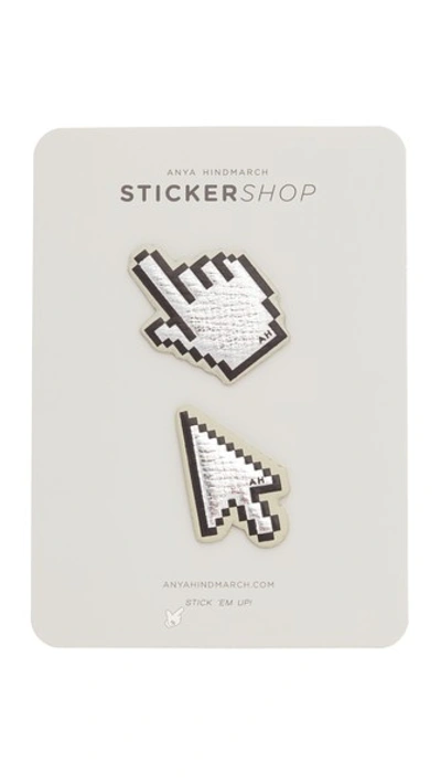 Anya Hindmarch Symbol Cursors Stickers In Silver