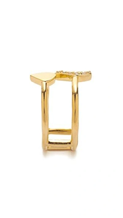 Shop Elizabeth And James Caleta Ring In Gold/white