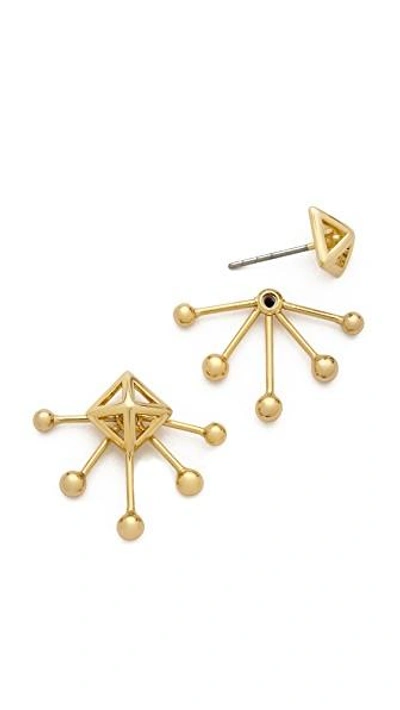 Shop Rebecca Minkoff Pyramid Fan Stud Earrings In Gold