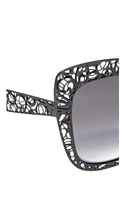 Shop Dolce & Gabbana Lace Sunglasses In Black/grey