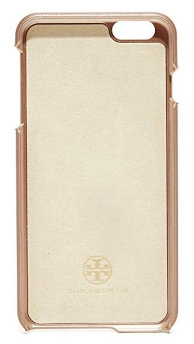 Shop Tory Burch Robinson Hardshell Iphone  6 Plus / 6 S Plus Case In Rose Gold