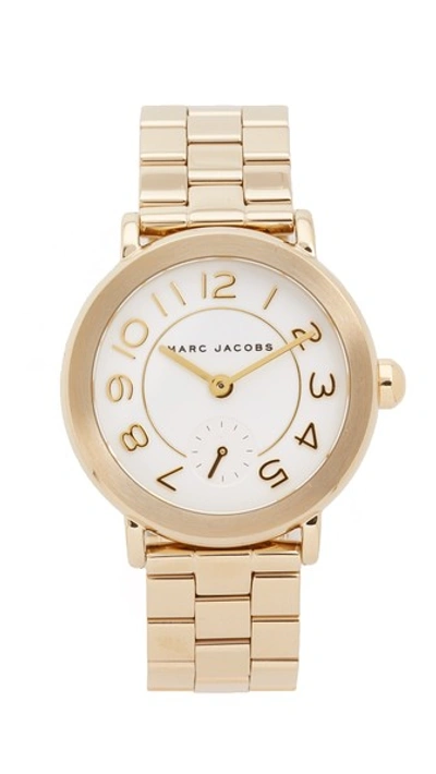 Marc Jacobs New Classic Watch In Gold/white