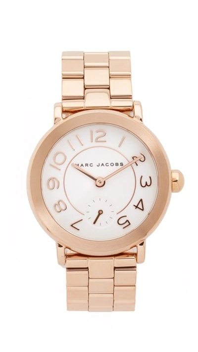 Marc Jacobs New Classic Watch In Rose Gold/white