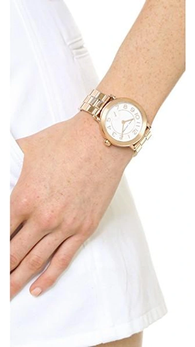 Shop Marc Jacobs New Classic Watch In Rose Gold/white