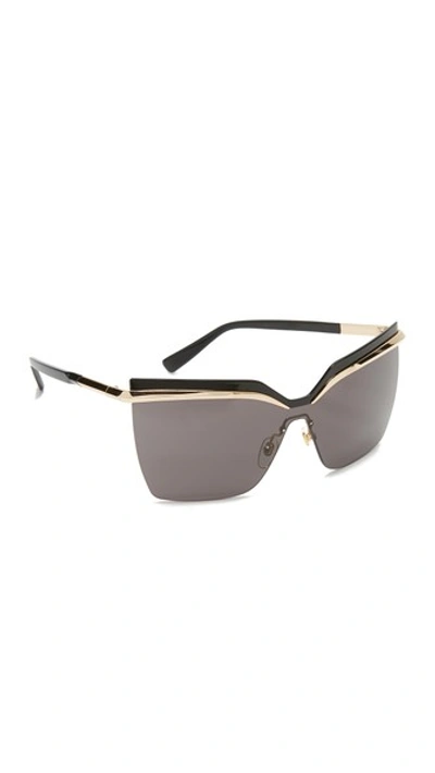 Mcm Rimless Shield Sunglasses In Gold/black