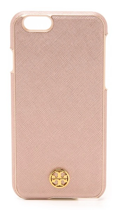 Shop Tory Burch Robinson Hardshell Iphone 6 / 6s Case In Rose Gold