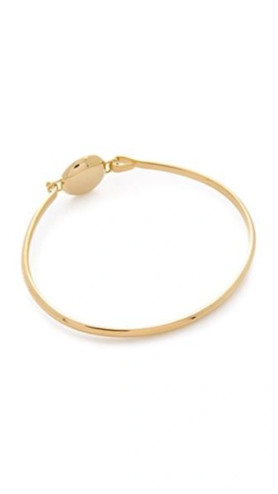 Shop Marc Jacobs Enamel Logo Disc Hinge Bracelet In Cream