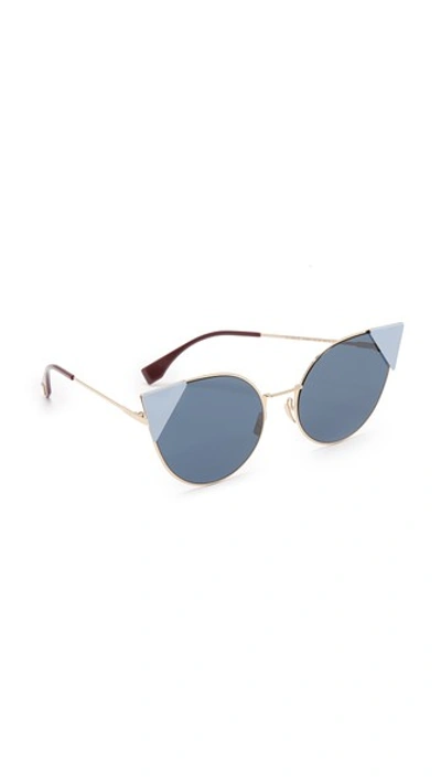 Fendi Women's 55mm Round Cat Eye Sunglasses In Blue