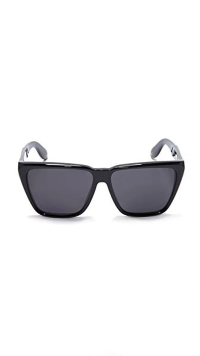 Shop Givenchy Flat Top Sunglasses In Shiny Black/grey