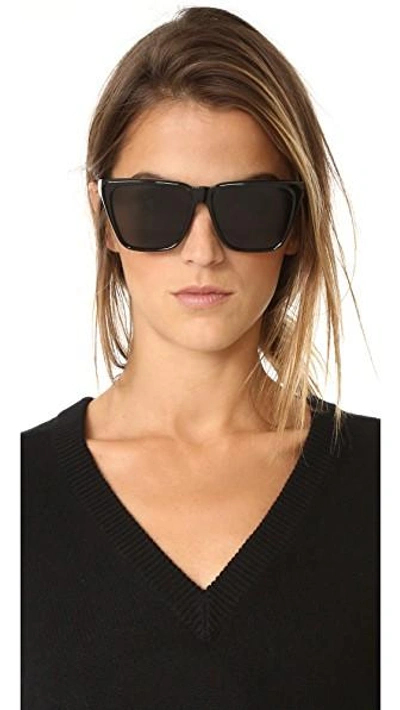 Shop Givenchy Flat Top Sunglasses In Shiny Black/grey