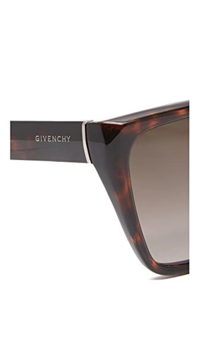 Shop Givenchy Flat Top Sunglasses In Dark Havana/brown