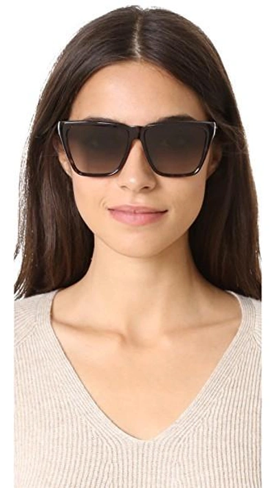 Shop Givenchy Flat Top Sunglasses In Dark Havana/brown