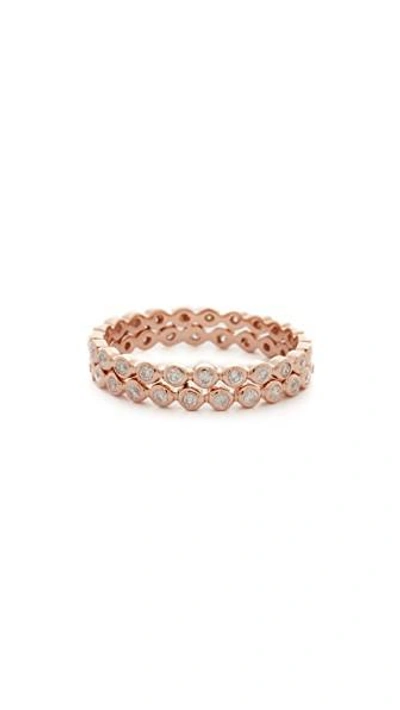 Shop Shay 18k Double Row Diamond Gold Eternity Ring In Rose Gold/white Diamond