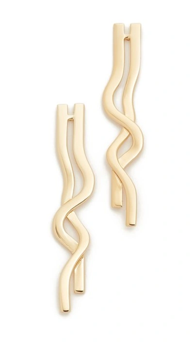 Elizabeth And James 'sueno' Gold Plated Wavy Earrings