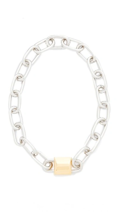 Alexander Wang Double Lock Necklace In Silver | ModeSens