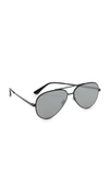 SAINT LAURENT Classic 11 Zero Base Mirrored Aviator Sunglasses