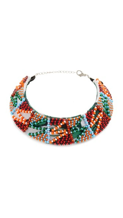 All Things Mochi Beaded Choker Necklace In Green Multi