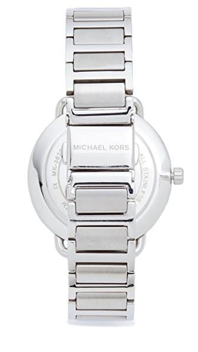 Shop Michael Kors Partia Watch In Silver/black