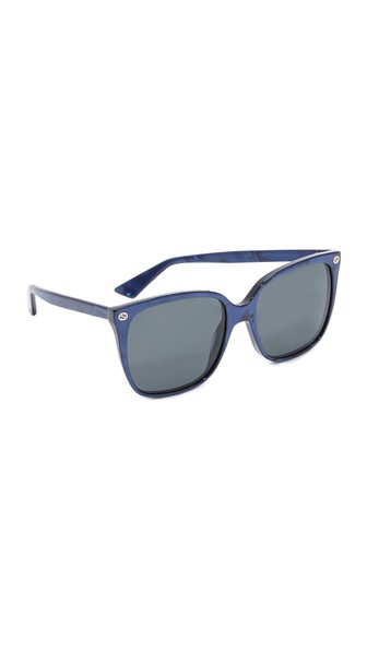 gucci blue square sunglasses