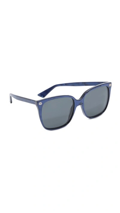 Gucci Women's Square Sunglasses, 57mm In Blue/gray Gradient
