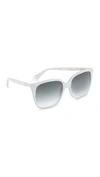 Gucci Lightness Square Sunglasses In Pearled White/green