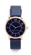 Marc Jacobs Women's Roxy Navy Leather Strap Watch 36mm