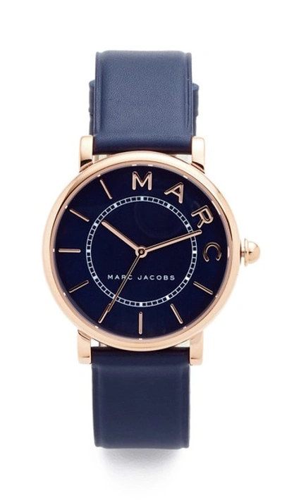 Marc Jacobs Women's Roxy Navy Leather Strap Watch 36mm