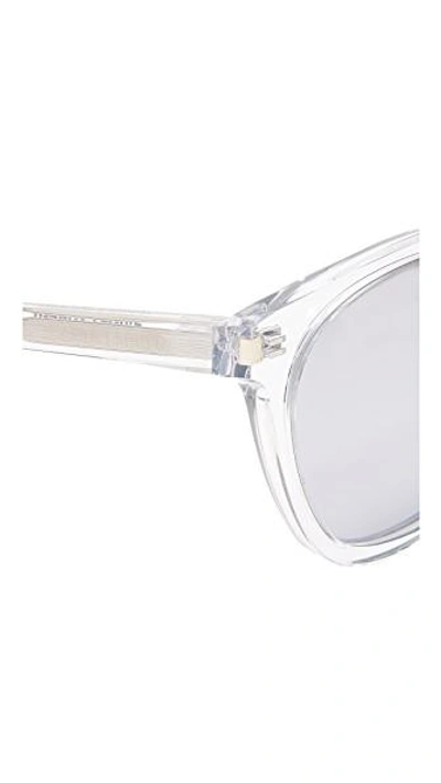 Shop Saint Laurent Sl 28 Mirrored Sunglasses In Crystal/silver
