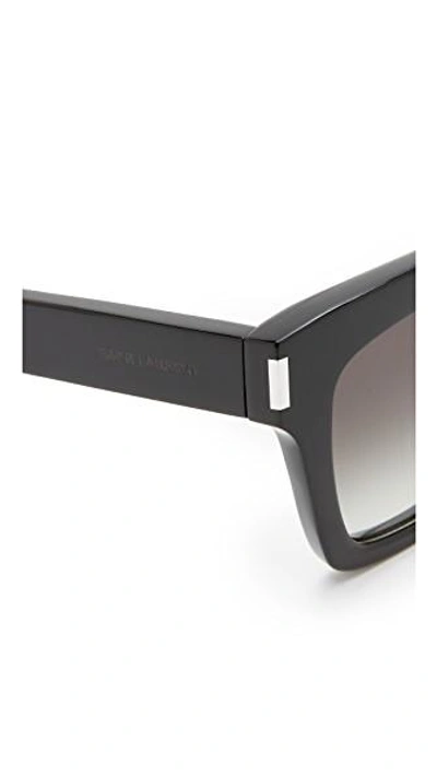 Shop Saint Laurent Bold 1 Sunglasses In Black/grey