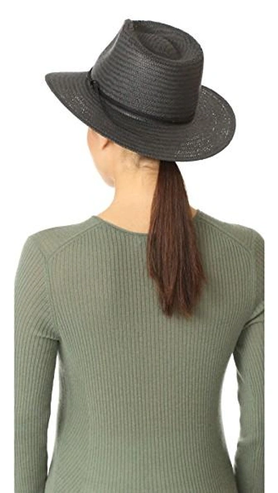 Shop Rag & Bone Packable Straw Fedora In Black