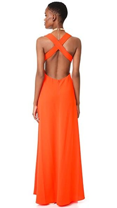 Shop Jill Jill Stuart V Neck Gown In Tangerine