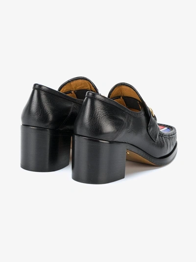 Shop Gucci Union Jack Horsebit Loafer Heels In Black