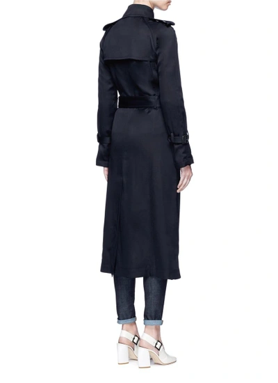 Shop Victoria Beckham Orchid Embroidered Gabardine Trench Coat