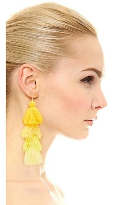 Shop Misa Ombre Tassel Earrings In Sunkissed