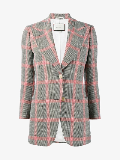 Shop Gucci Embroidered Check Jacket