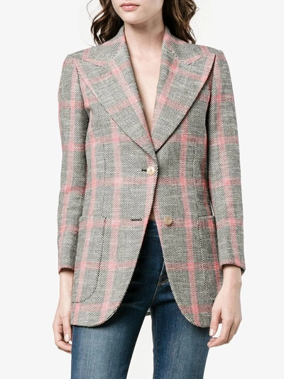 Shop Gucci Embroidered Check Jacket