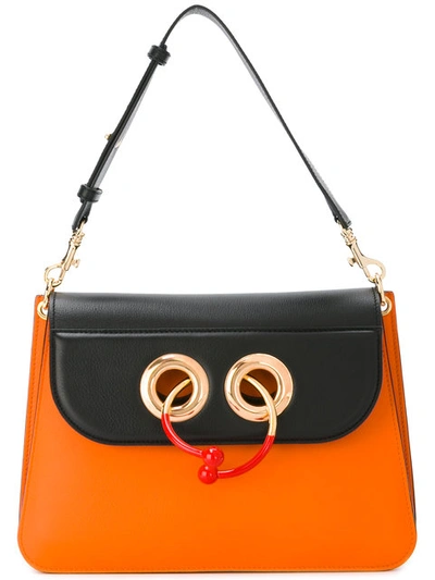 Jw Anderson Medium Orange Black Pierce Shoulder Bag In Tangerine