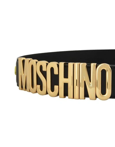 Shop Moschino Leather Belts In Black