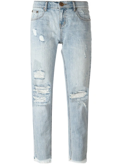 One Teaspoon Cropped Distressed Jeans