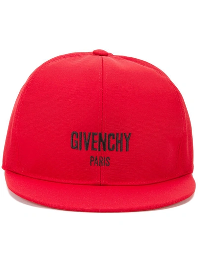 Givenchy Canvas Baseball Cap In Red