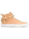 BUSCEMI buckled hi-top sneakers,RUBBER100%