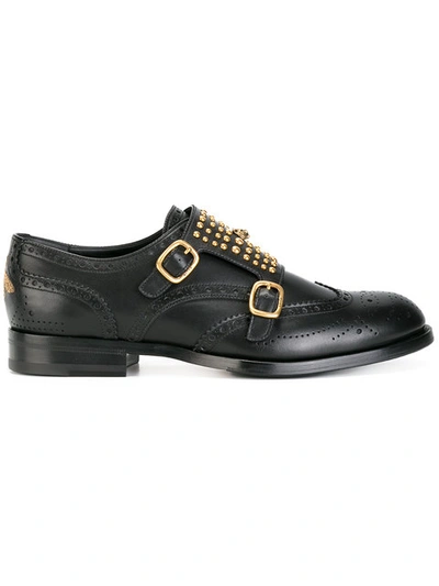 Shop Gucci Studded Monk Strap Shoes