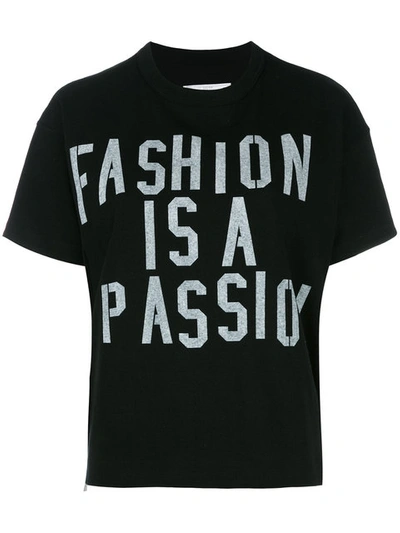 Sacai Slogan T-shirt In White Logotype|bianco